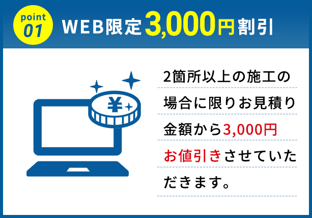 point01：WEB限定3,000円割引