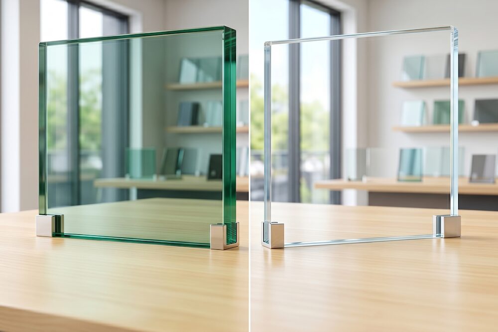 フロートガラスと高透過ガラス